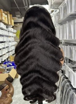 100% Human Hair HD lace full frontal13x6 body wave 30inch wig