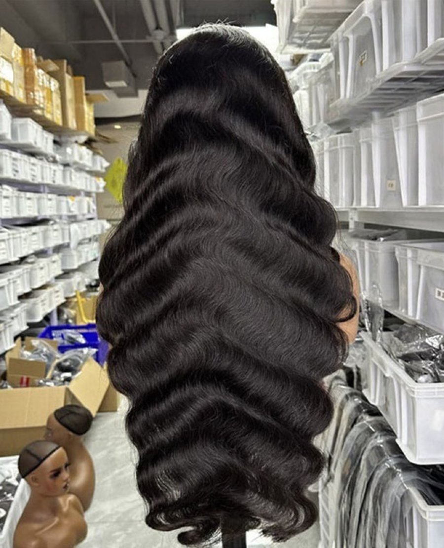 100% Human Hair HD lace full frontal13x6 body wave 30inch wig