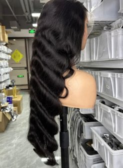 Brazilian 100% Wholesale HD lace full frontal13x6 glueless body wave Human Hair wig