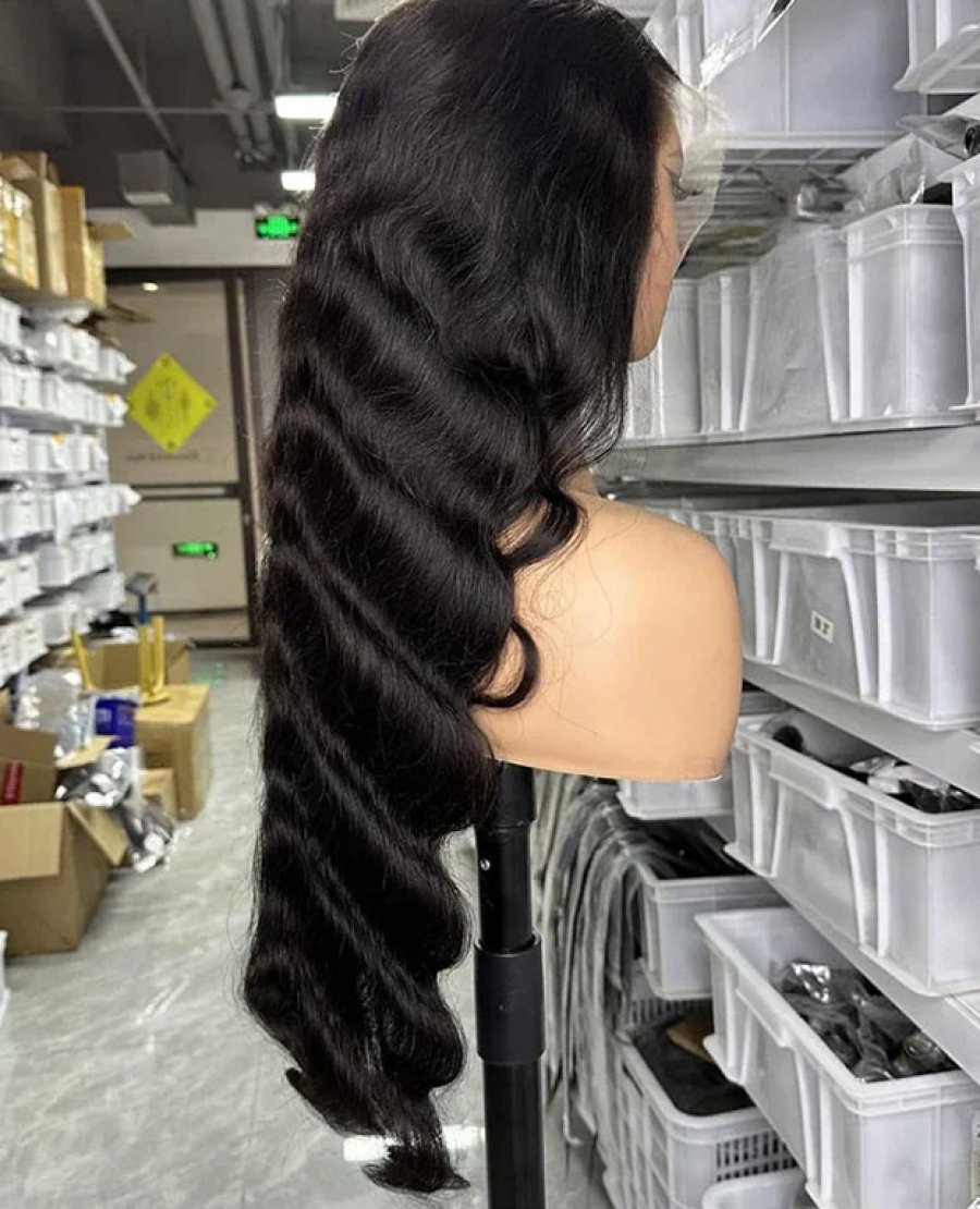 Brazilian 100% Wholesale HD lace full frontal13x6 glueless body wave Human Hair wig