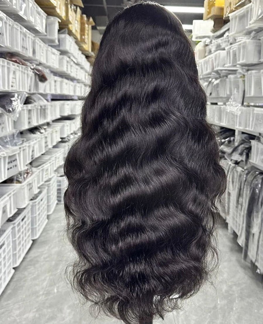 Brazilian 100% Wholesale HD lace full frontal13x6 glueless body wave Human Hair wig