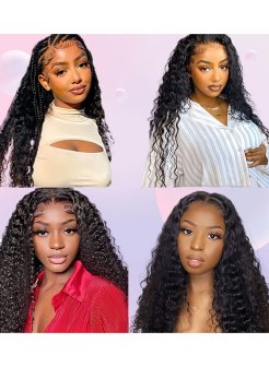 Deep wave 13x6 full frontal lace virgin human hair wig