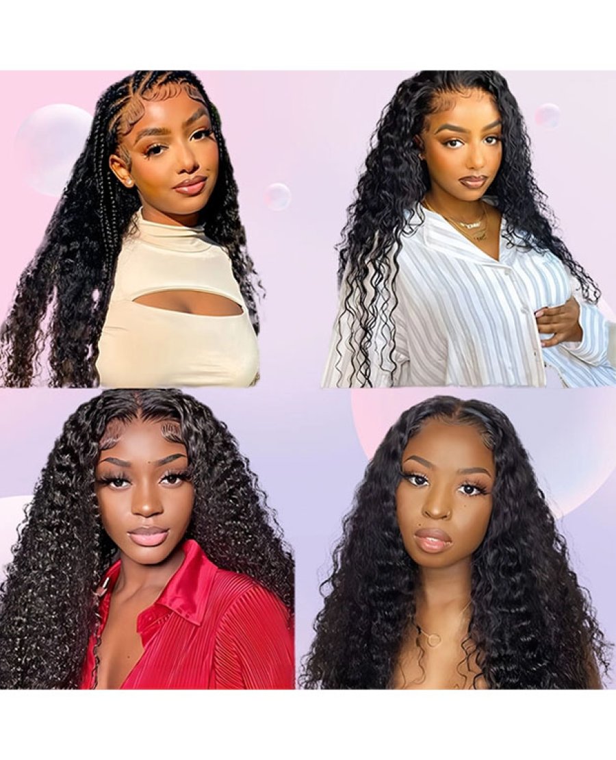 Deep wave 13x6 full frontal lace virgin human hair wig