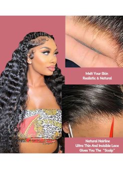 Deep wave 13x6 full frontal lace virgin human hair wig