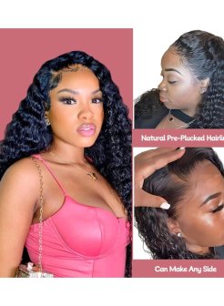 Deep wave 13x6 full frontal lace virgin human hair wig