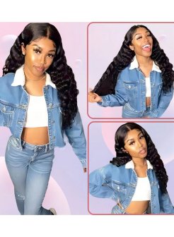 Deep wave 13x6 full frontal lace virgin human hair wig