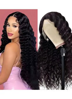 Deep wave 13x6 full frontal lace virgin human hair wig