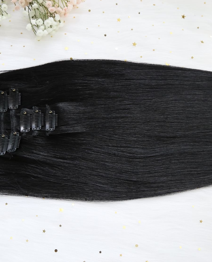 Wholesale Human Hair Clip In Extensions Double Drawn #1