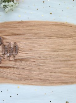 100% Russian Clip In Hair Cuticle Aligned#27 