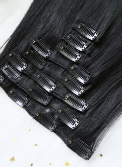 Wholesale Human Hair Clip In Extensions Double Drawn #1