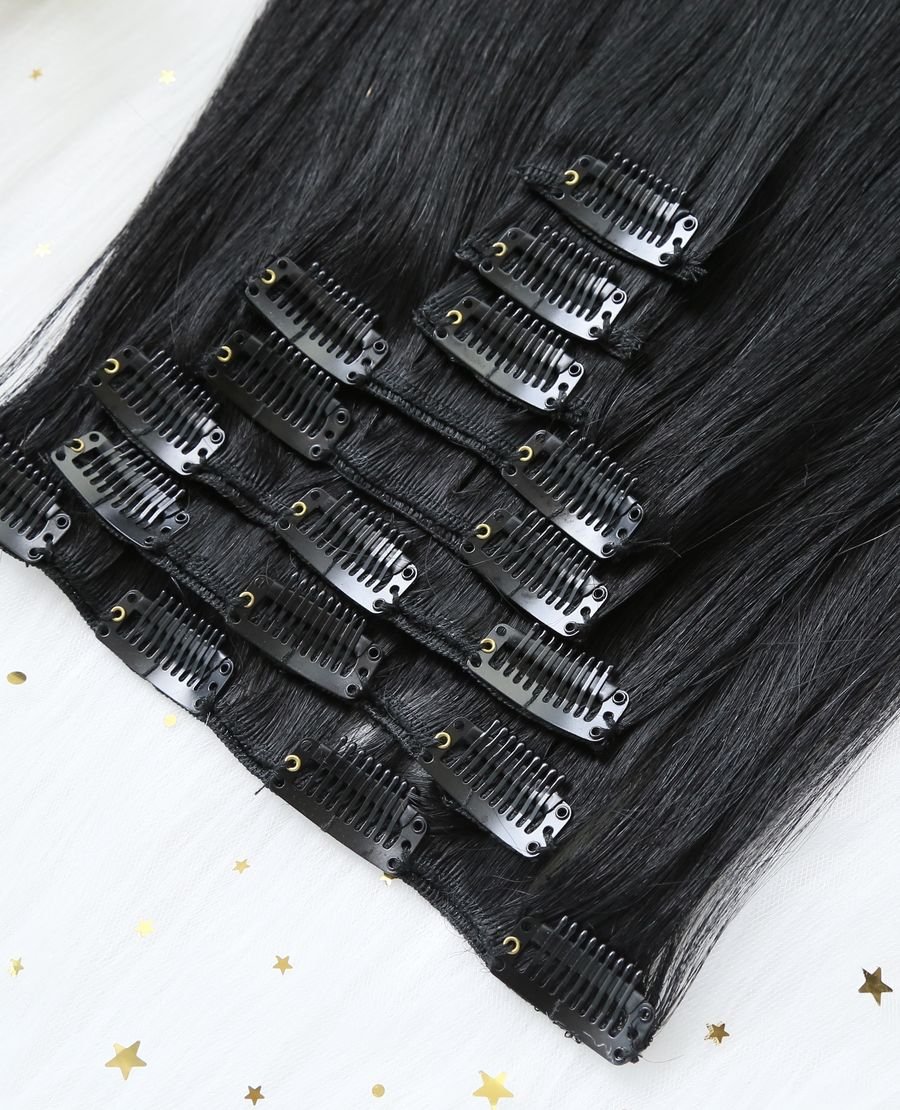 Wholesale Human Hair Clip In Extensions Double Drawn #1
