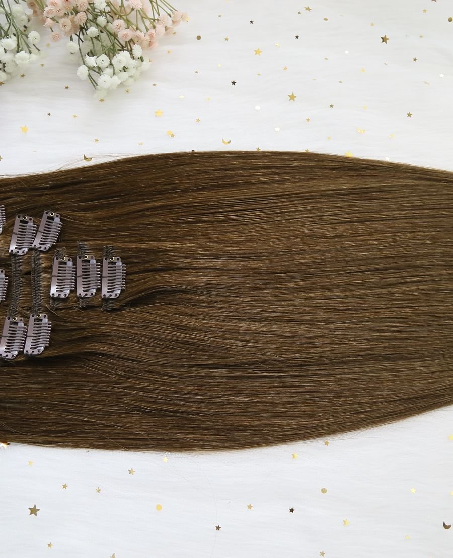 High Quality Clip In Hair Extensions Hair Chocolate Brown#4