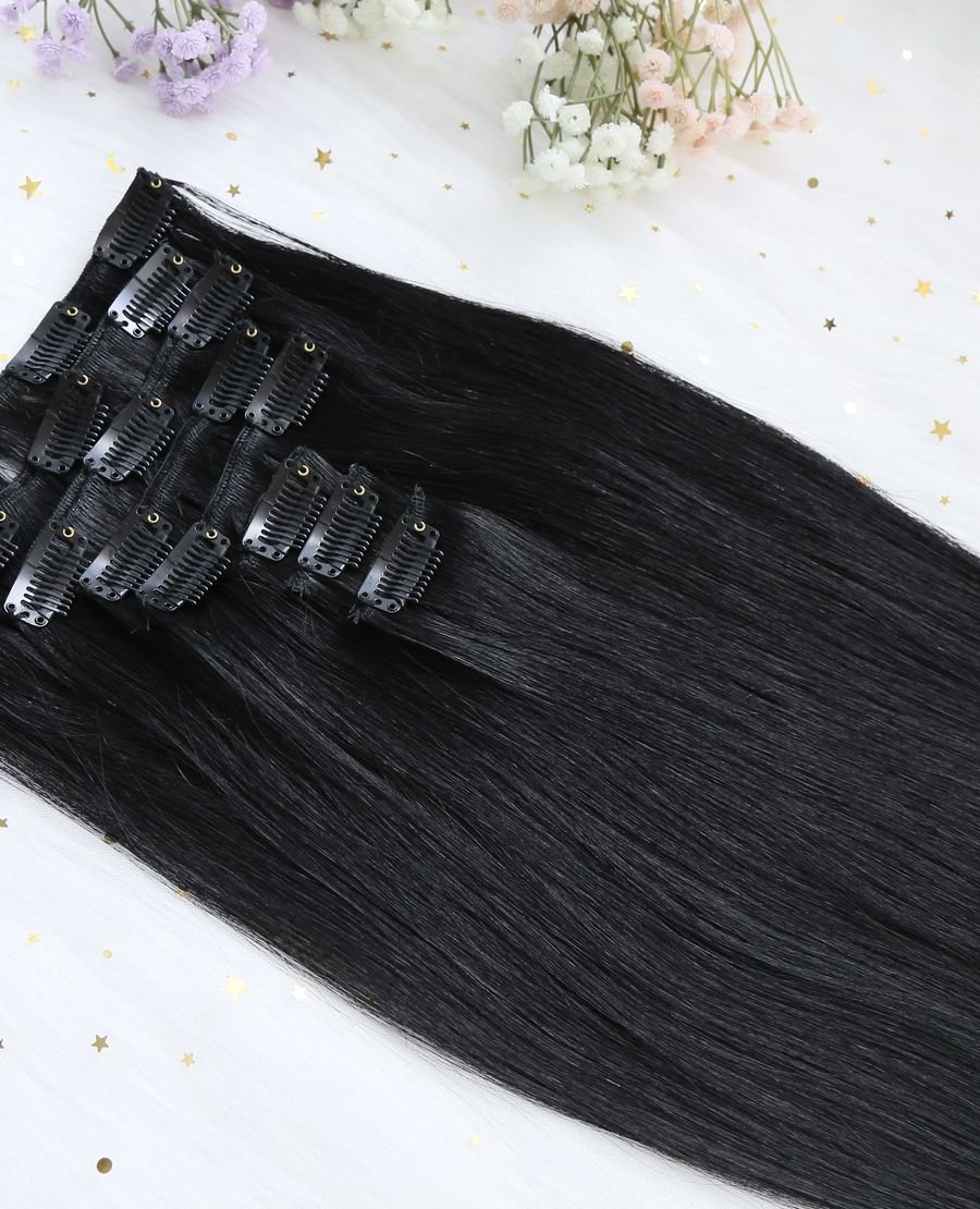 Wholesale Human Hair Clip In Extensions Double Drawn #1