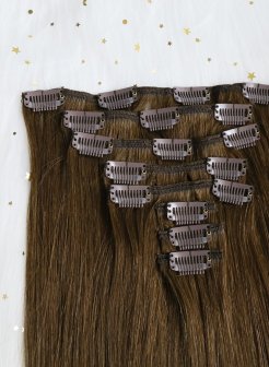 High Quality Clip In Hair Extensions Hair Chocolate Brown#4