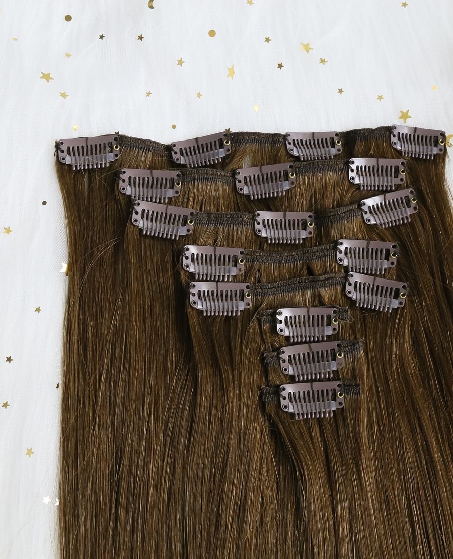 High Quality Clip In Hair Extensions Hair Chocolate Brown#4