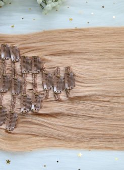 100% Russian Clip In Hair Cuticle Aligned#27 