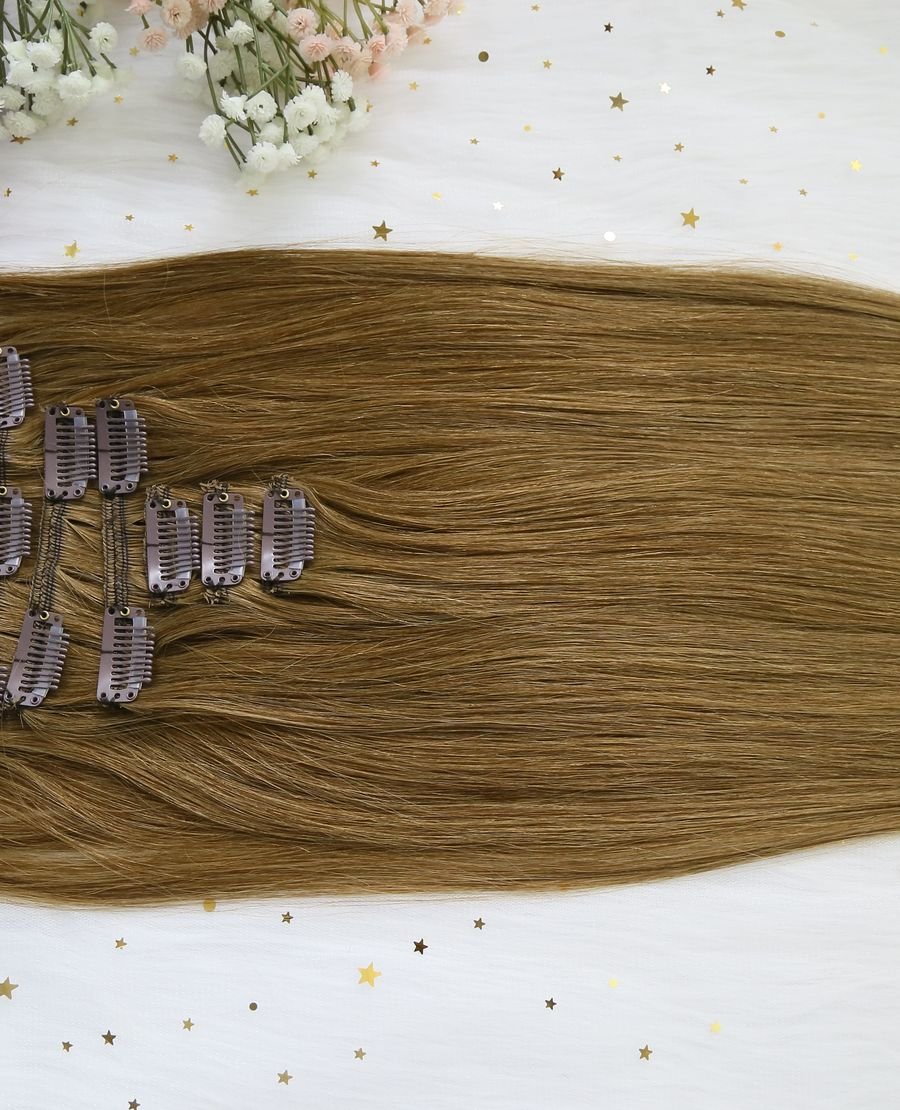 Unprocessed Clip In Hair Chestnut Brown#6 Extensions