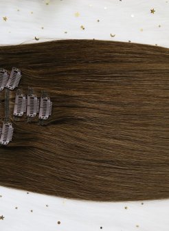 High Quality Clip In Hair Extensions Hair Chocolate Brown#4