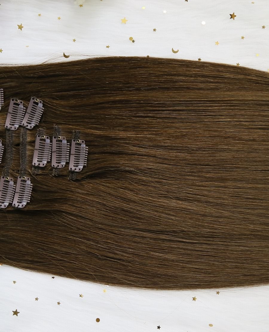 High Quality Clip In Hair Extensions Hair Chocolate Brown#4