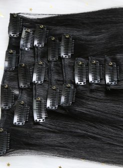 Wholesale Human Hair Clip In Extensions Double Drawn #1