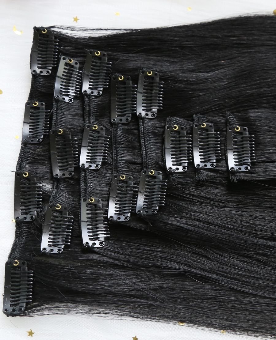 Wholesale Human Hair Clip In Extensions Double Drawn #1