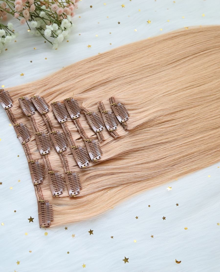 100% Russian Clip In Hair Cuticle Aligned#27 