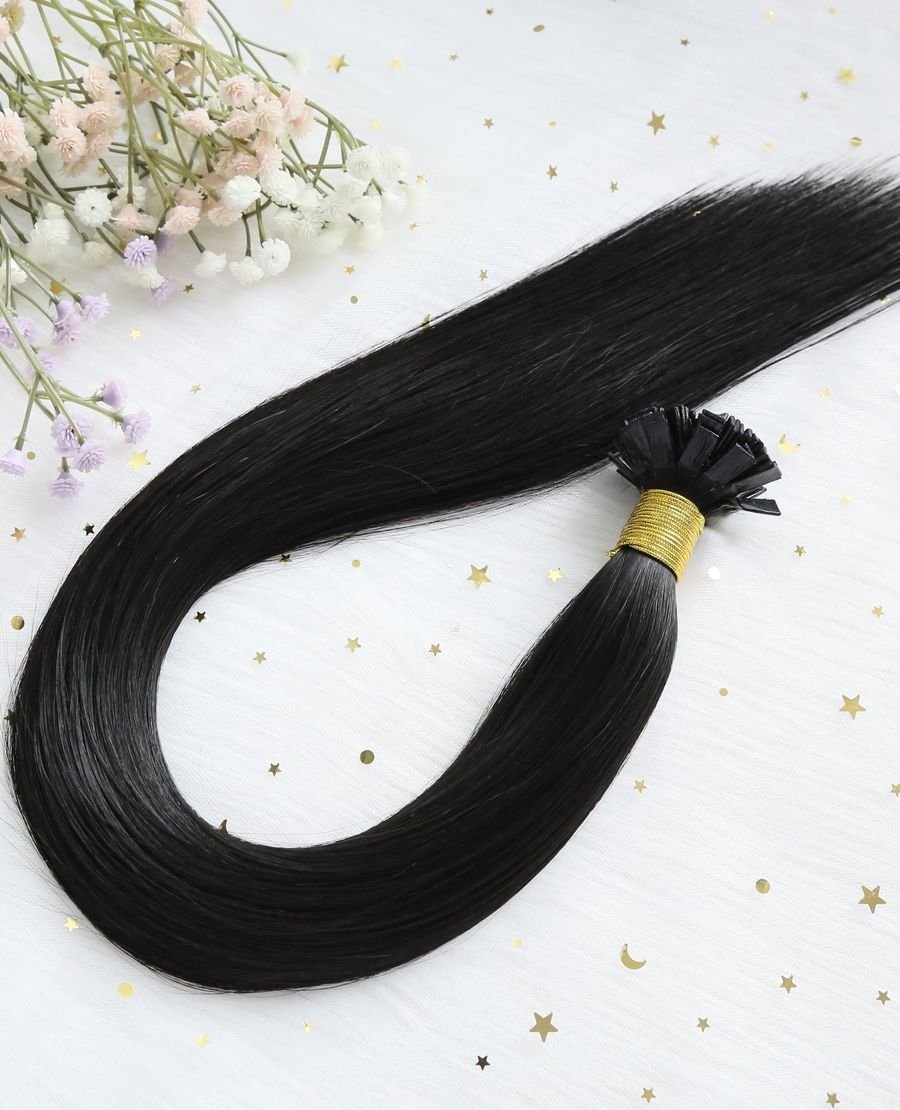 Wholesale 100g Human Hair Flat Tip Extensions#1