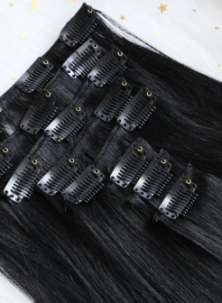 Wholesale Human Hair Clip In Extensions Double Drawn #1