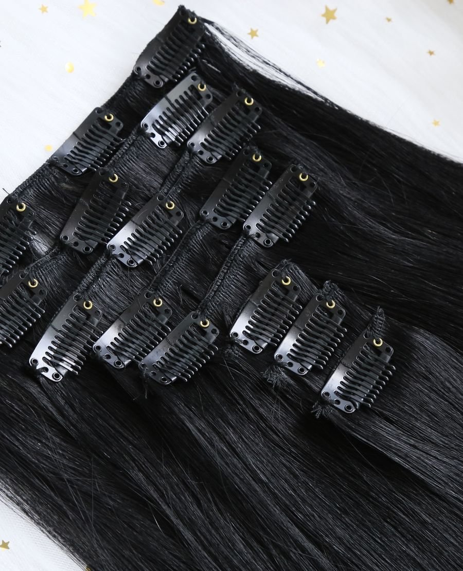 Wholesale Human Hair Clip In Extensions Double Drawn #1