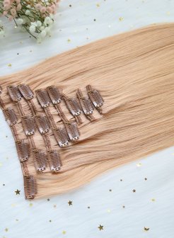 100% Russian Clip In Hair Cuticle Aligned#27 