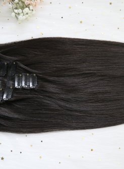 Luxury Quality Clip In Hair Extensions for White Women#1b