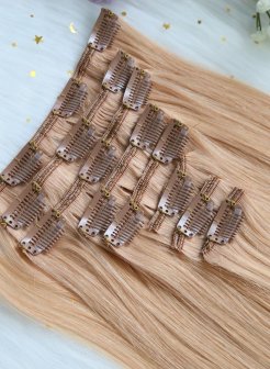 100% Russian Clip In Hair Cuticle Aligned#27 