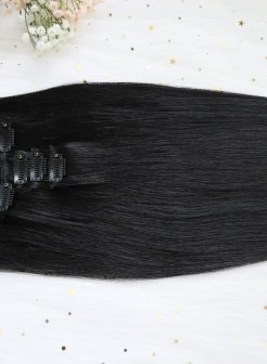 Wholesale Human Hair Clip In Extensions Double Drawn #1