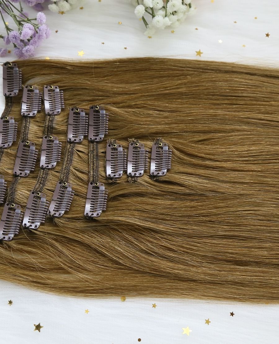 Unprocessed Clip In Hair Chestnut Brown#6 Extensions