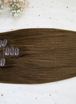High Quality Clip In Hair Extensions Hair Chocolate Brown#4