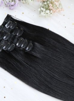 Wholesale Human Hair Clip In Extensions Double Drawn #1