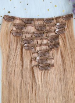 100% Russian Clip In Hair Cuticle Aligned#27 