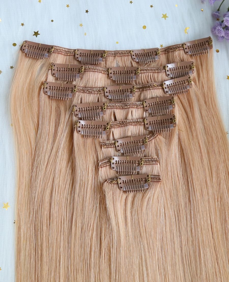100% Russian Clip In Hair Cuticle Aligned#27 