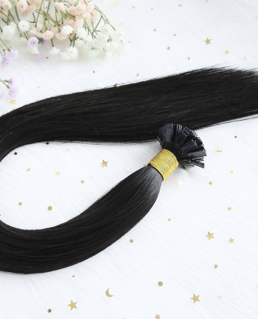 Wholesale 100g Human Hair Flat Tip Extensions#1
