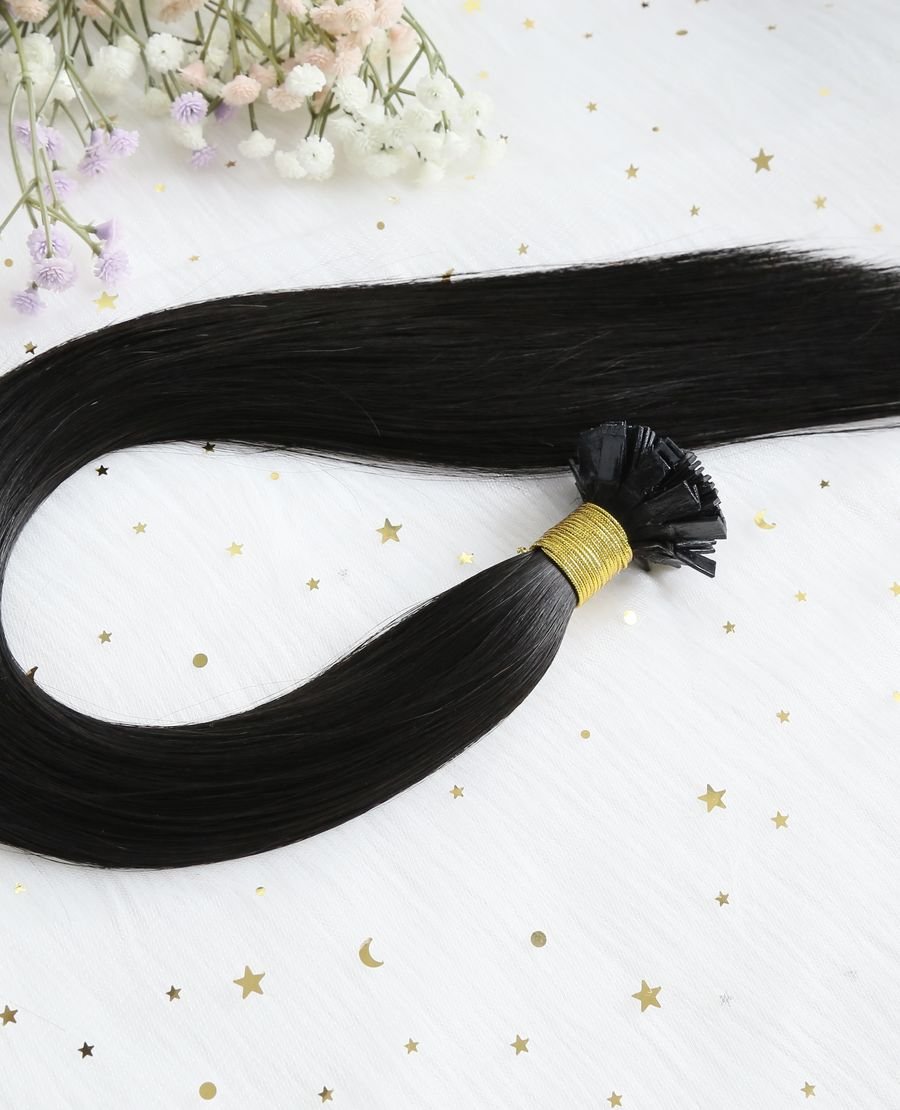 Wholesale 100g Human Hair Flat Tip Extensions#1
