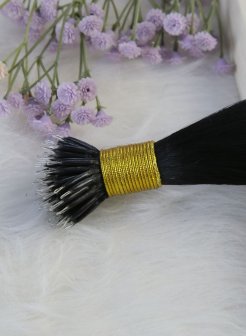 100% Remy Human Hair Nano Tip Extensions Double Drawn Natural Black #1b