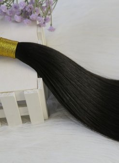 100% Remy Human Hair Nano Tip Extensions Double Drawn Natural Black #1b