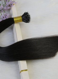 100% Remy Human Hair Nano Tip Extensions Double Drawn Natural Black #1b