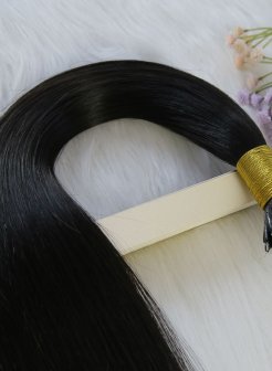 100% Remy Human Hair Nano Tip Extensions Double Drawn Natural Black #1b
