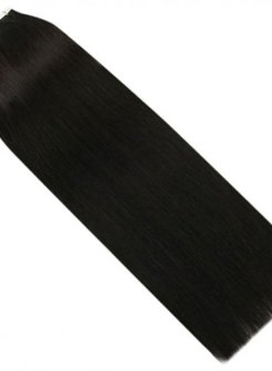 Virgin Remy Tape In Hair Extensions Heat Friendly Natural Black Color
