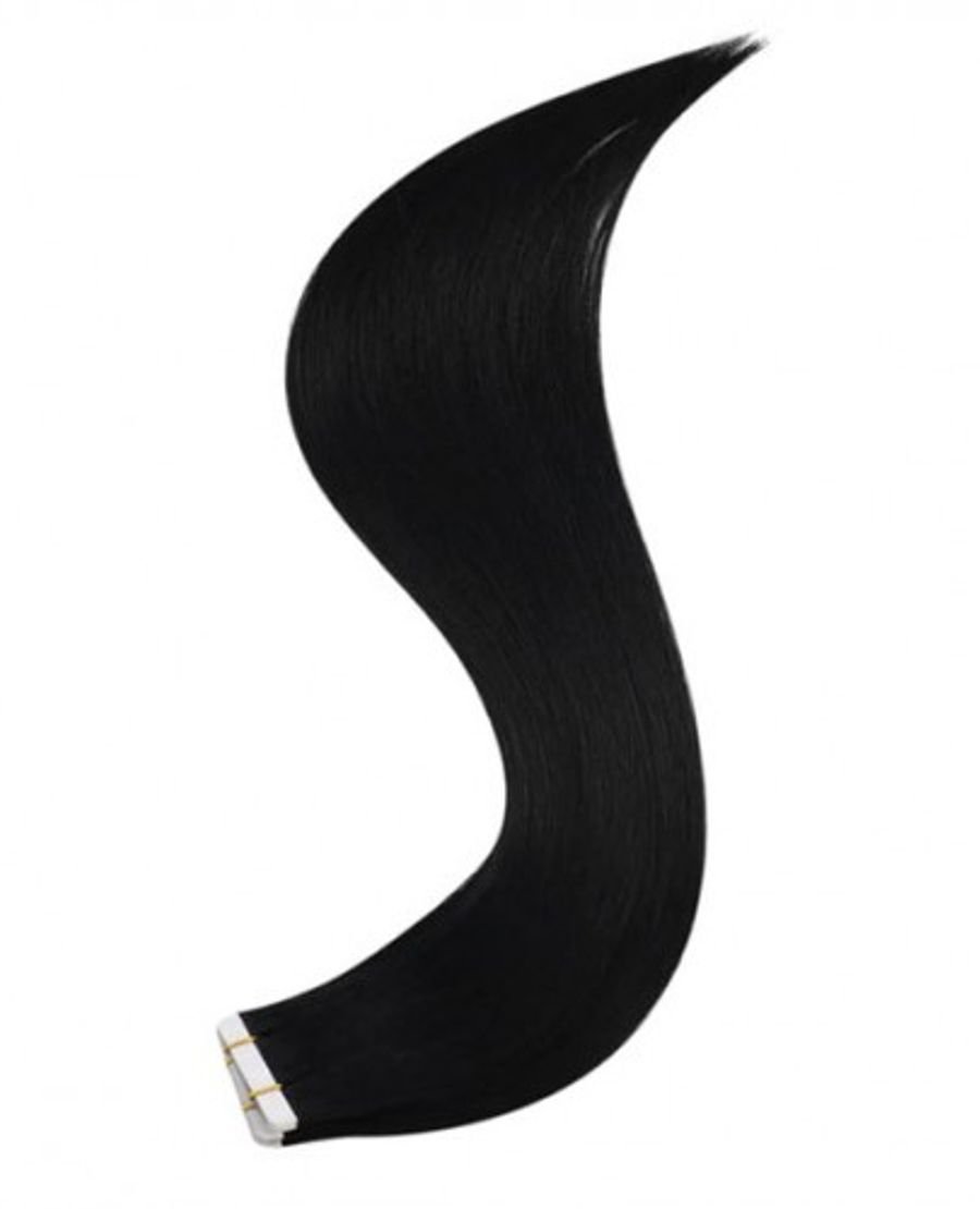 Virgin Remy Tape In Hair Extensions Heat Friendly Natural Black Color