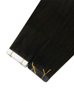 Virgin Remy Tape In Hair Extensions Heat Friendly Natural Black Color