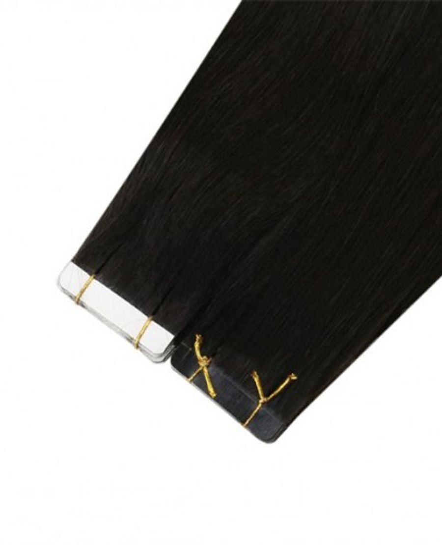 Virgin Remy Tape In Hair Extensions Heat Friendly Natural Black Color