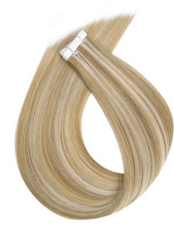 Double Drawn PU Seamless Invisible Skin Weft Extension Holes Natural Remy Hair #P16-22