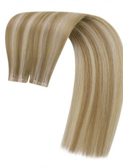 Double Drawn PU Seamless Invisible Skin Weft Extension Holes Natural Remy Hair #P16-22
